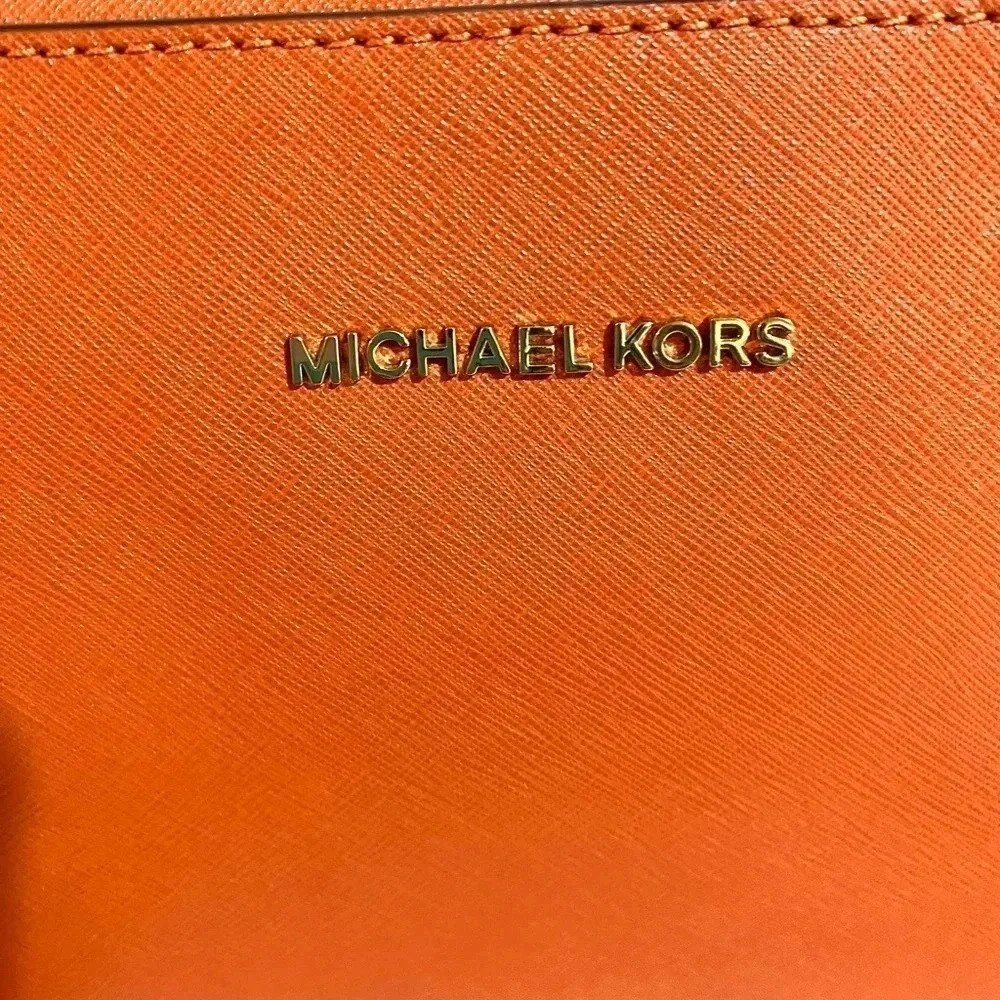Michael kors orange saffiano leather crossbody handbag - Picture 5 of 15